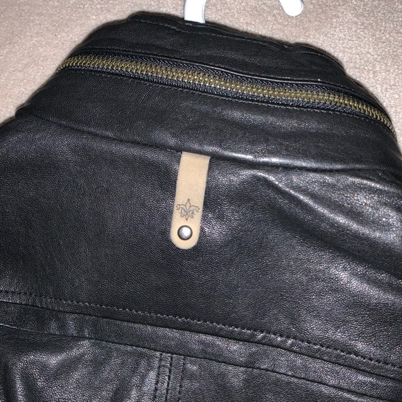 Mackage x Aritzia Black Leather Jacket with Hood - Picture 3 of 7